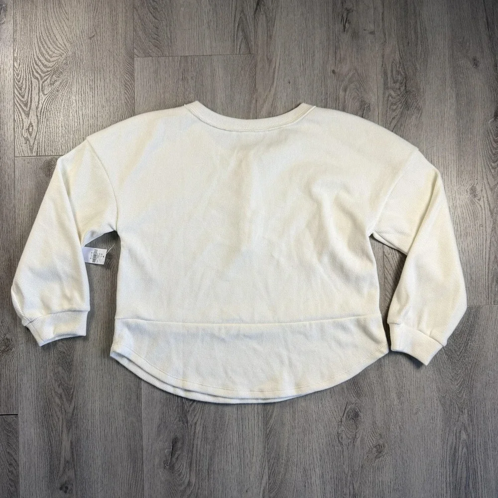Old‎ Navy Thermal Shirt Kids XL 14-16 White Waffle Knit Henley Long Sleeve